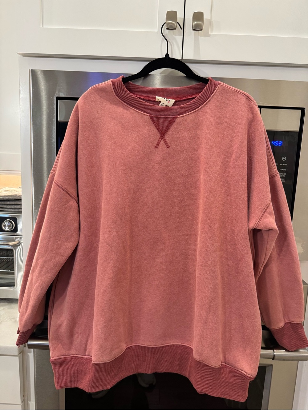 BiBi Mauve-Pink Oversized Crewneck Sweatshirt
